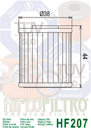 Filtro de aceite Hiflofiltro HF-207 - HF-207 - Imagen 5