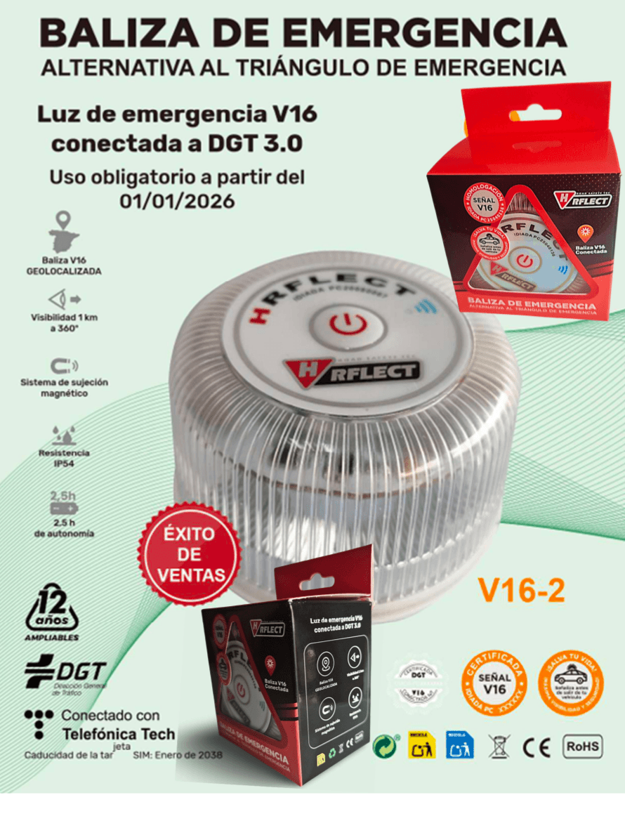 V16 DGT3.0 H RFLECT - Baliza DGT3.0 con Geolocalización